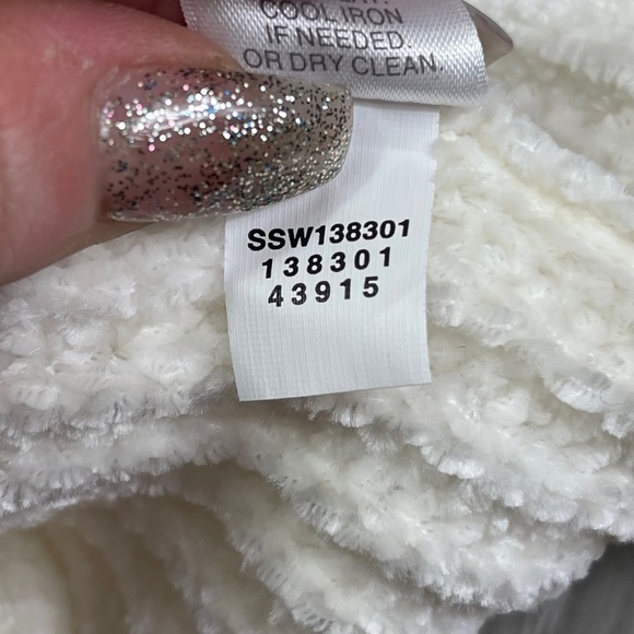 J. JILL Chenelle Cable Knit Sweater Women's size XS Ivory Split Hem Tunic - Picture 7 of 7